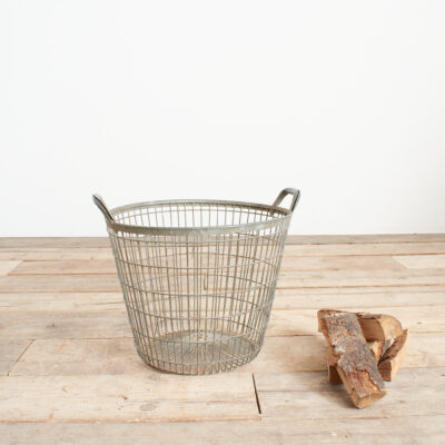 Large Vintage Rustic Wire Storage Basket - D