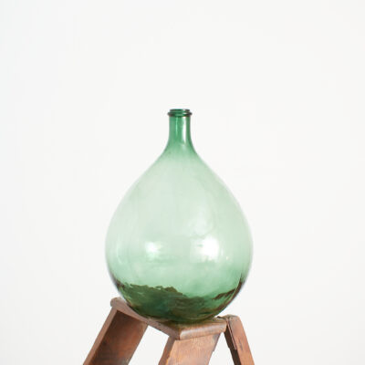 Vintage French Green Glass Demijohn Bottle