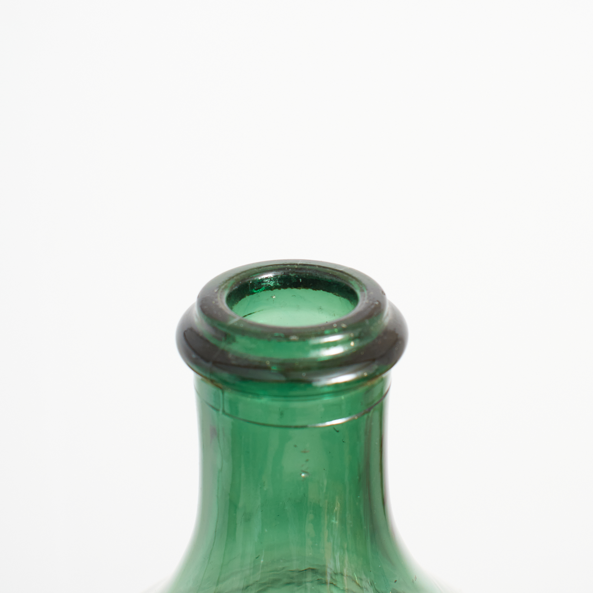 Vintage French Green Glass Demijohn Bottle