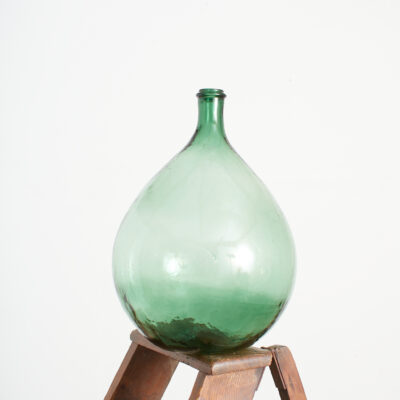 Vintage French Green Glass Demijohn Bottle