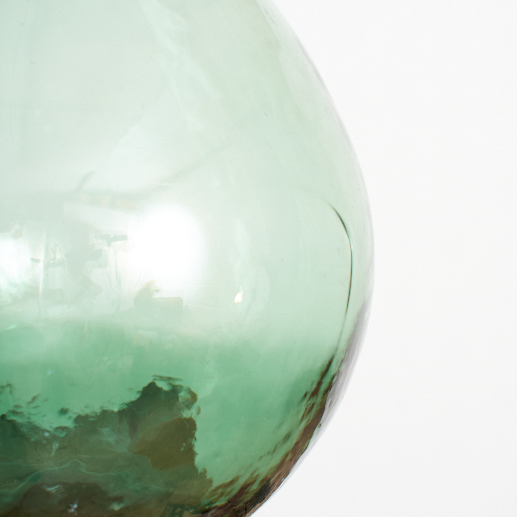 Vintage French Green Glass Demijohn Bottle