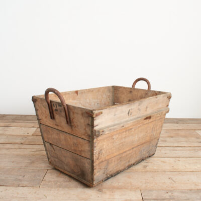 Antique French Champagne Wooden Harvest Crate Planter – C