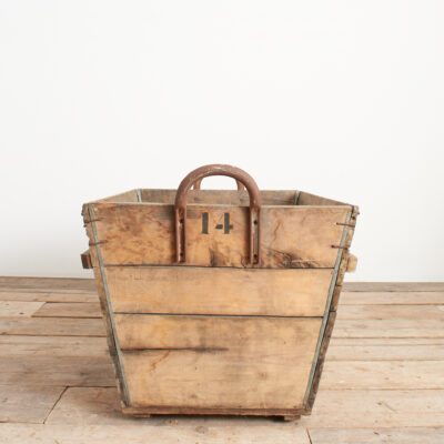 Antique French Champagne Wooden Harvest Crate Planter – C