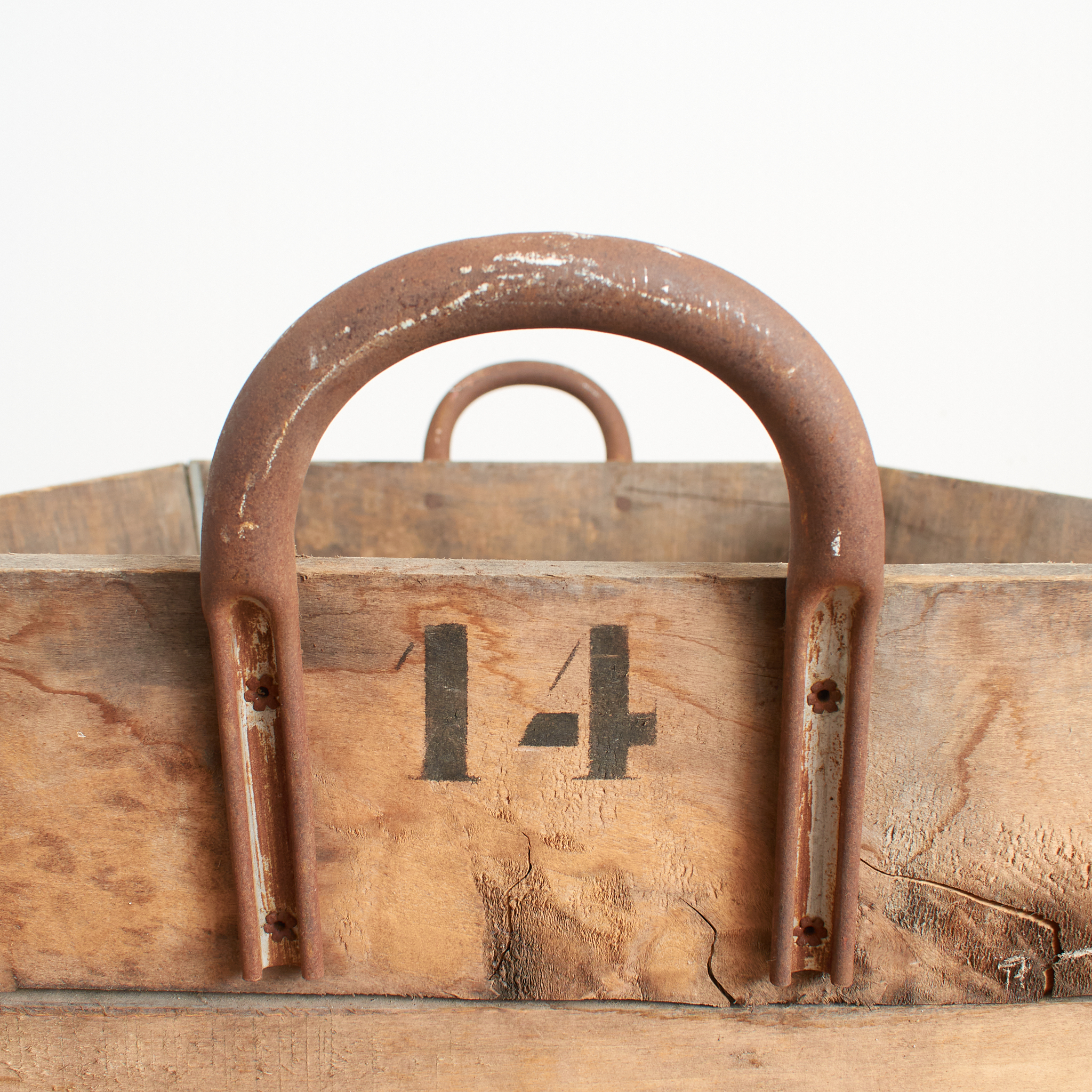 Antique French Champagne Wooden Harvest Crate Planter – C