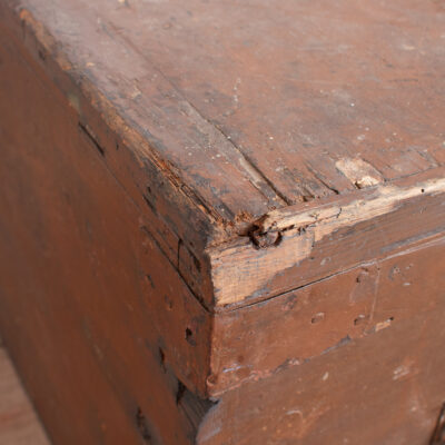 Antique Wooden Merchants Campaign Chest Blanket Box